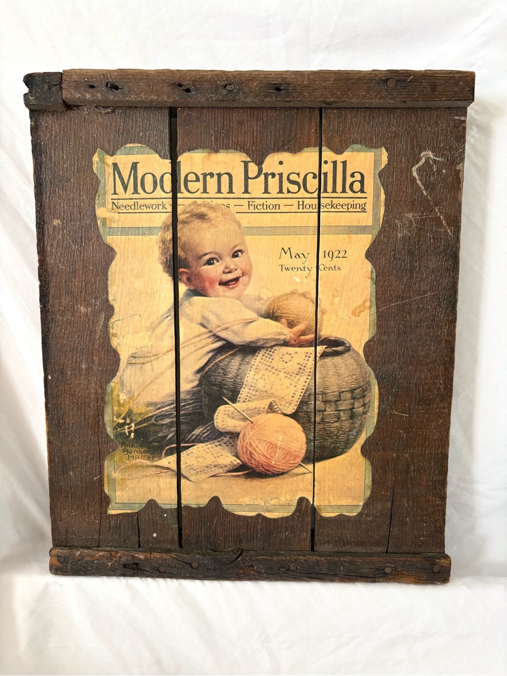Vintage rustic reclaimed wood baby 1922 nursery wall hanging home decor art